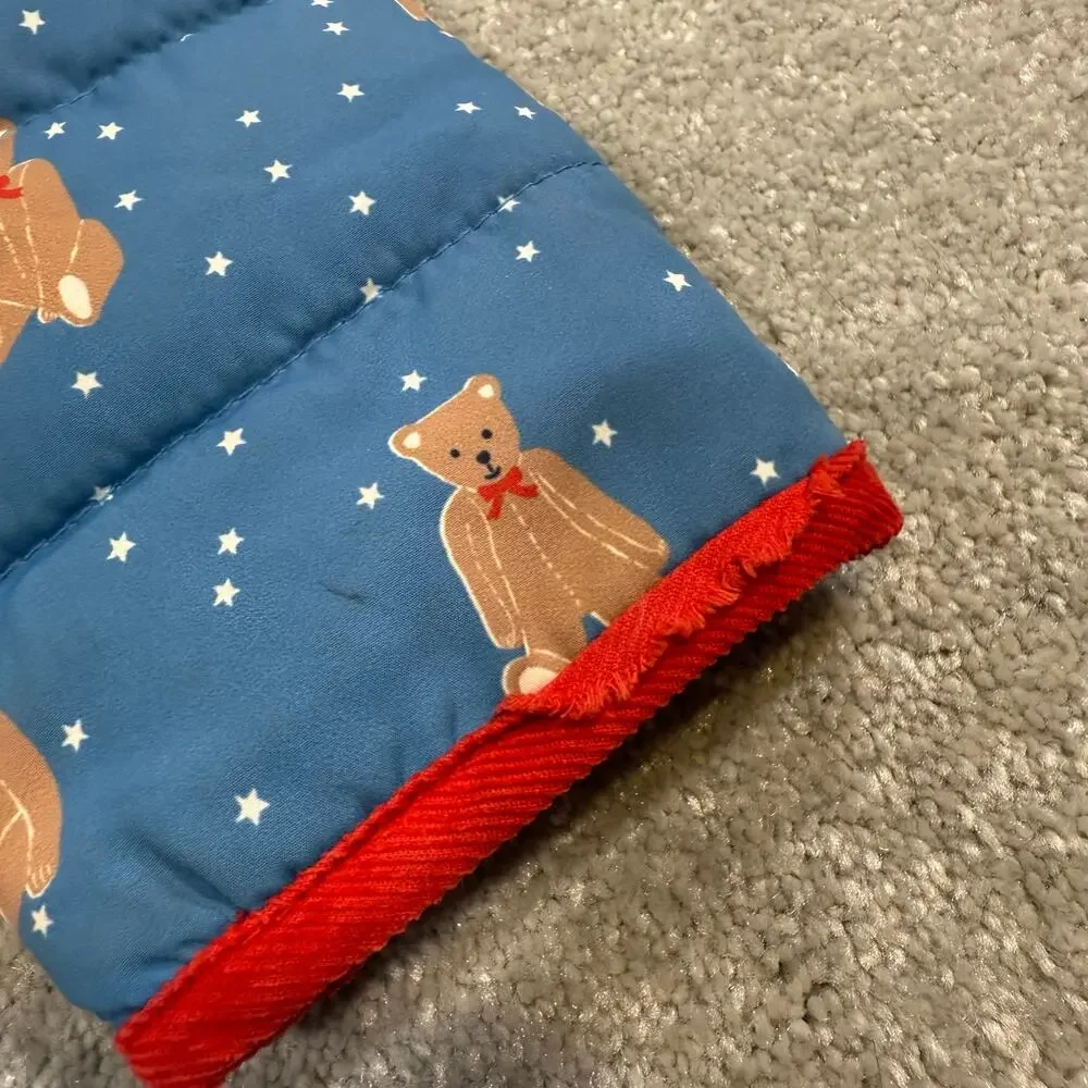 Baby‎ Boden Teddy Bear Padded Coat Winter Jacket Blue 6-12 Mo Water Resistant